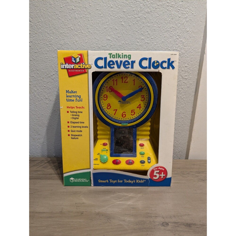 Learning Resources Talking Clever Clock LER2998 Educational Toy Unopened Box